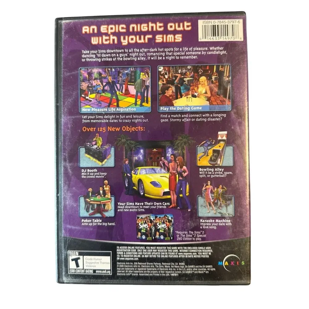 The Sims 2 Nightlife PC 2-Disc Expansion Pack EA 2005 Windows CD-ROM Complete